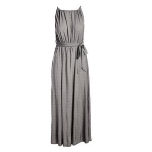 Mystree Gray Tie-Accent Maxi Dress
